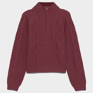 Aritzia boreal 1/4 zip cropped sweater